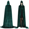 Adult Halloween Velvet Cloak Cape Hooded Medieval Costume Witch Wicca Vampire UK